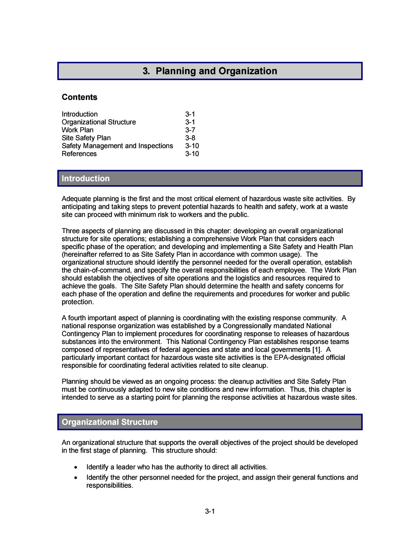 Occupational Safety and Health Guidance Manual for Hazardous Waste Site